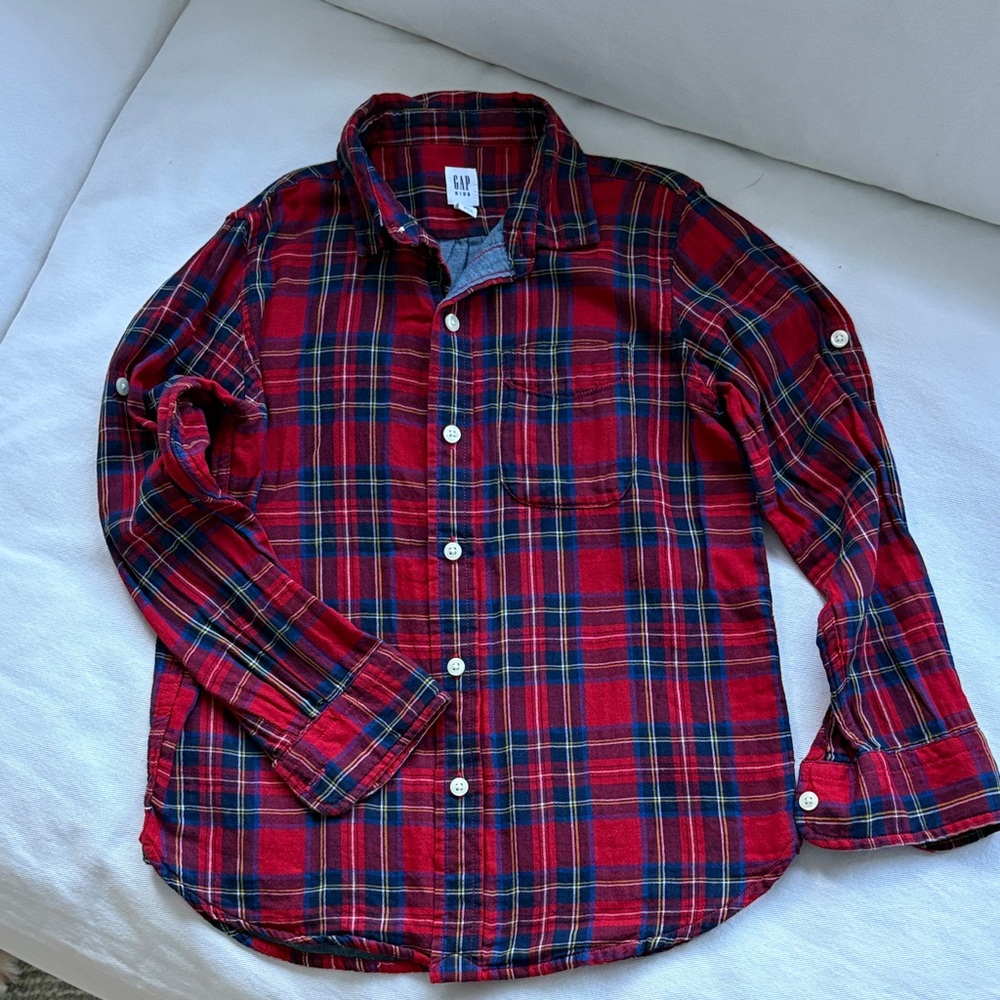 GAP Red and Blue Plaid Shirt